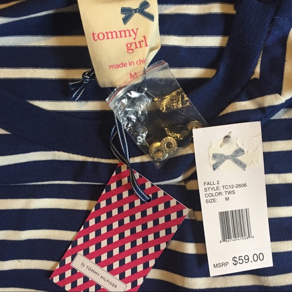 Tommy Girl NWT Blue & White Stripe Dress - Sz M - Picture 4 of 7